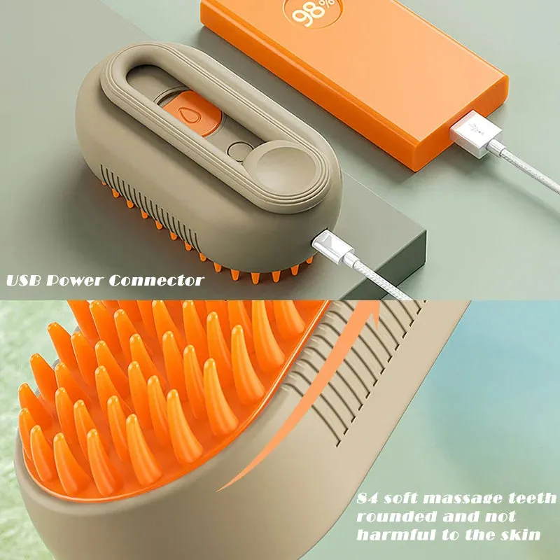 Cat Steam Brush Dog Hair Removal 3-in-1 Electric Spray Hair Brushes