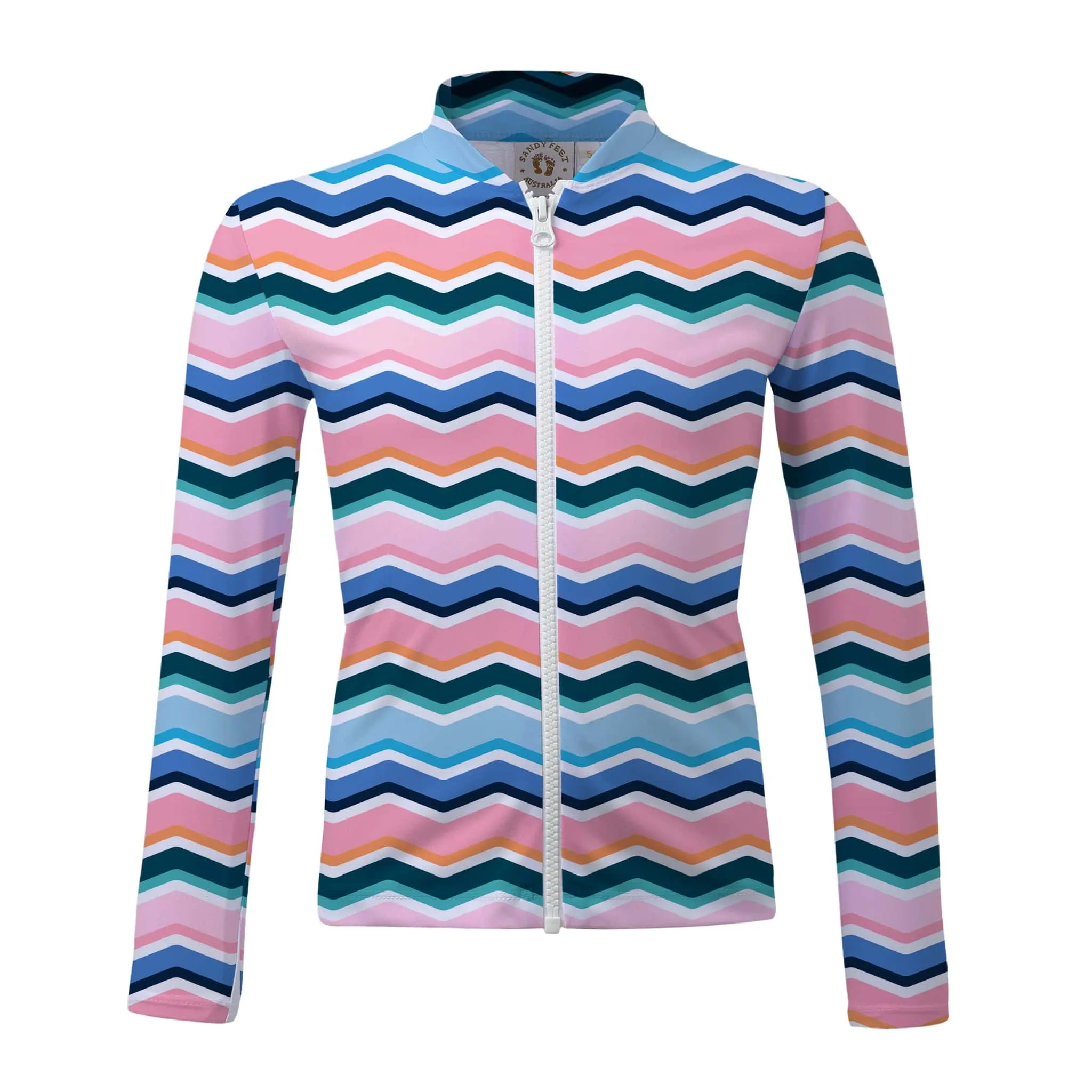 Chevron Wave Long Sleeve Zip Rashie