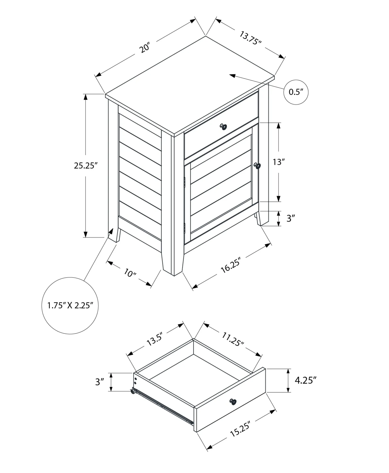 Coastal Black Accent Table