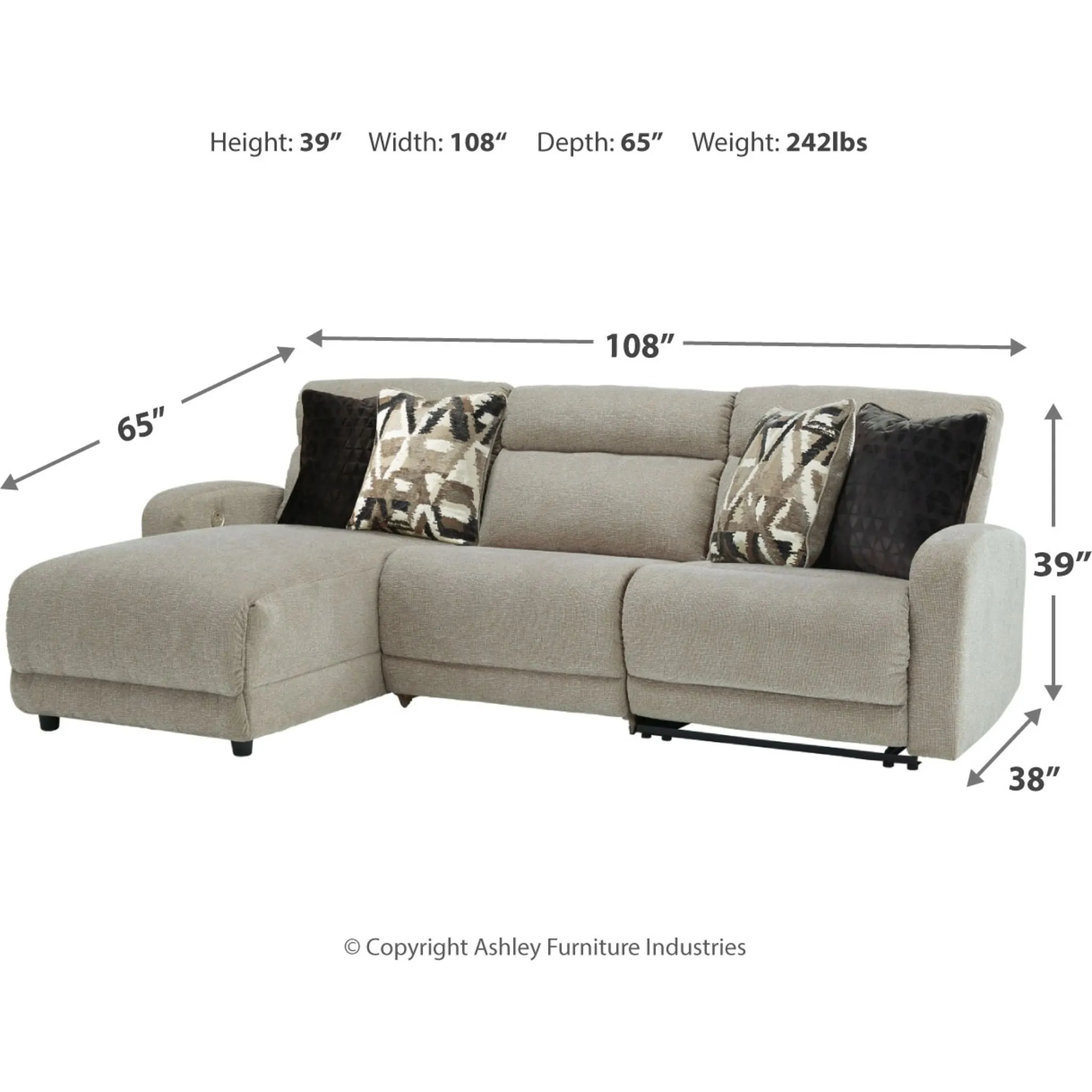 Colleyville 3 Piece Power Reclining Sectional