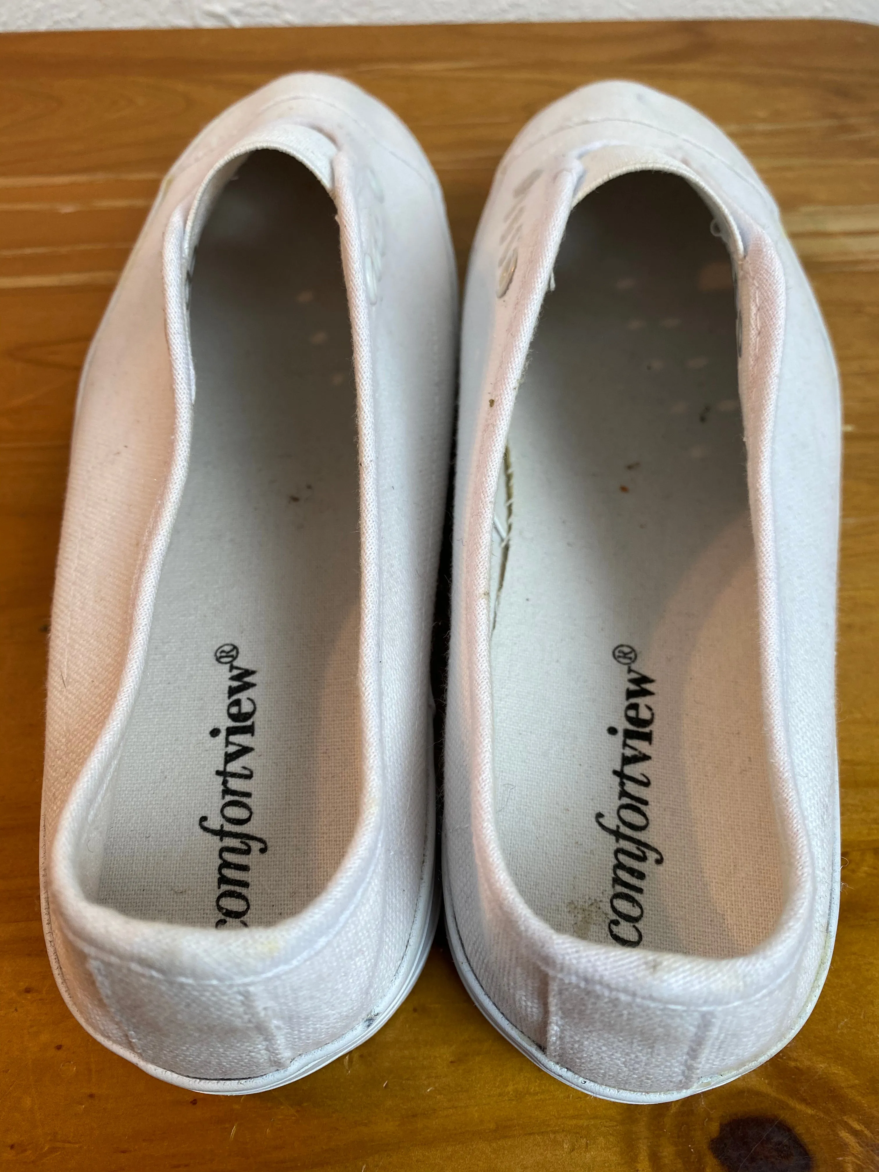 Comfort View White Slip On Shoes