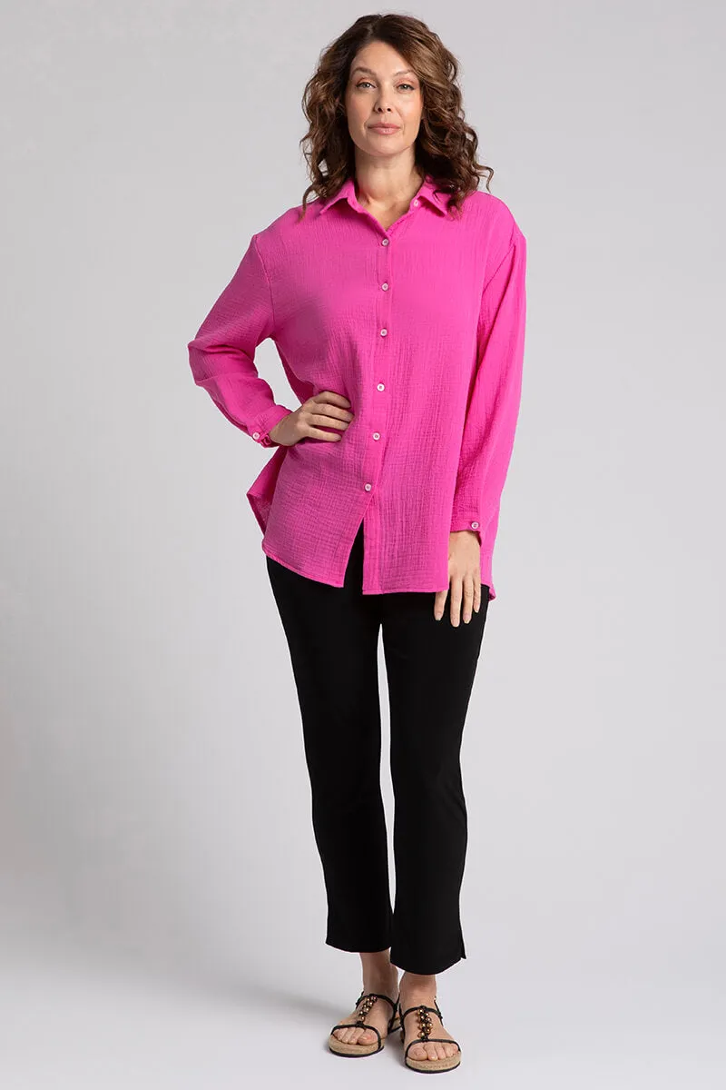 Cotton Gauze Easy Shirt | Peony