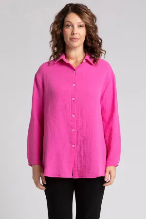 Cotton Gauze Easy Shirt | Peony