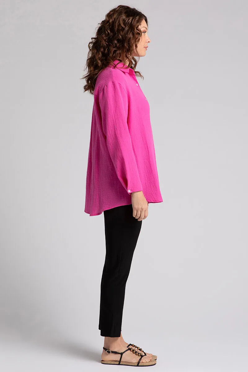 Cotton Gauze Easy Shirt | Peony