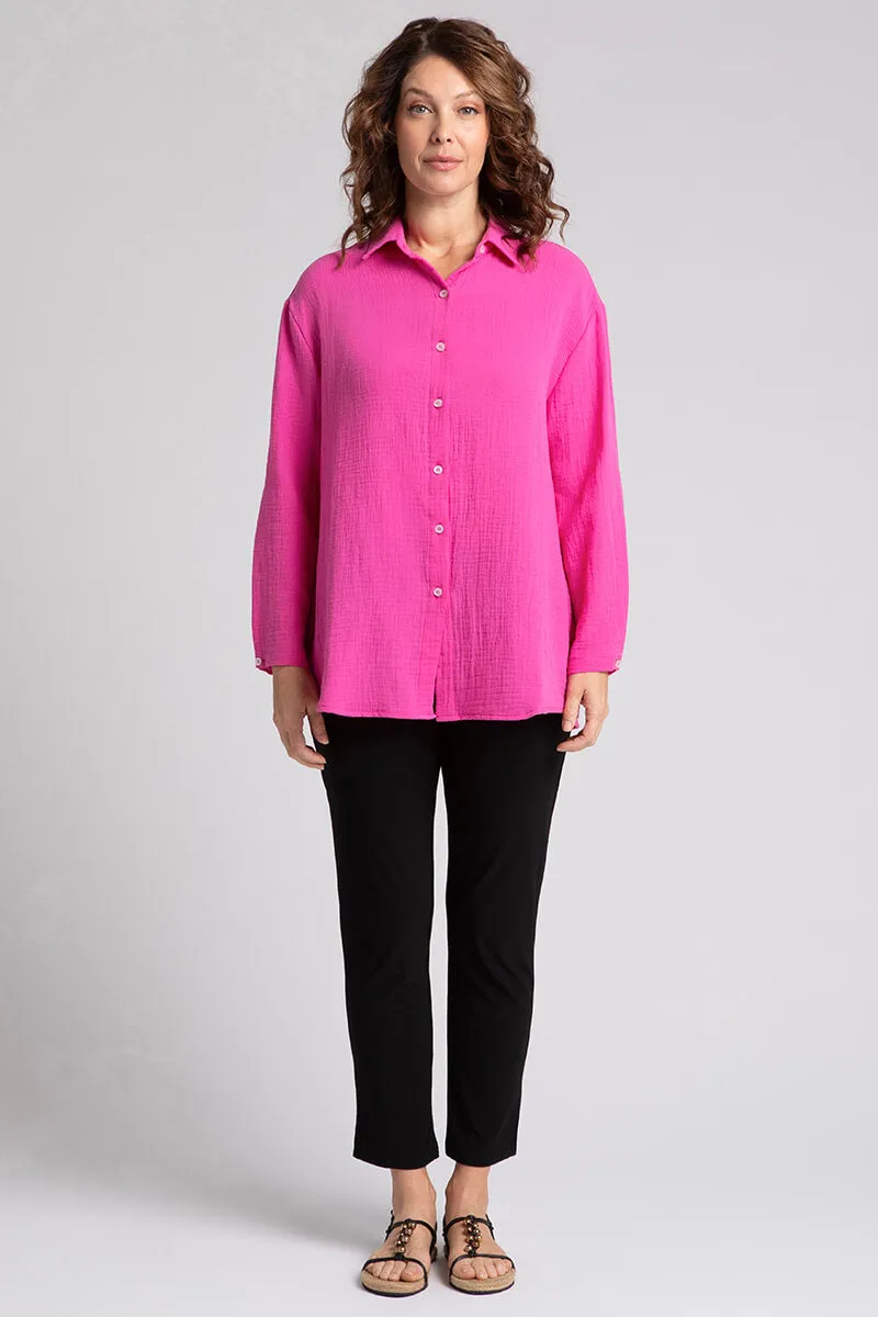 Cotton Gauze Easy Shirt | Peony