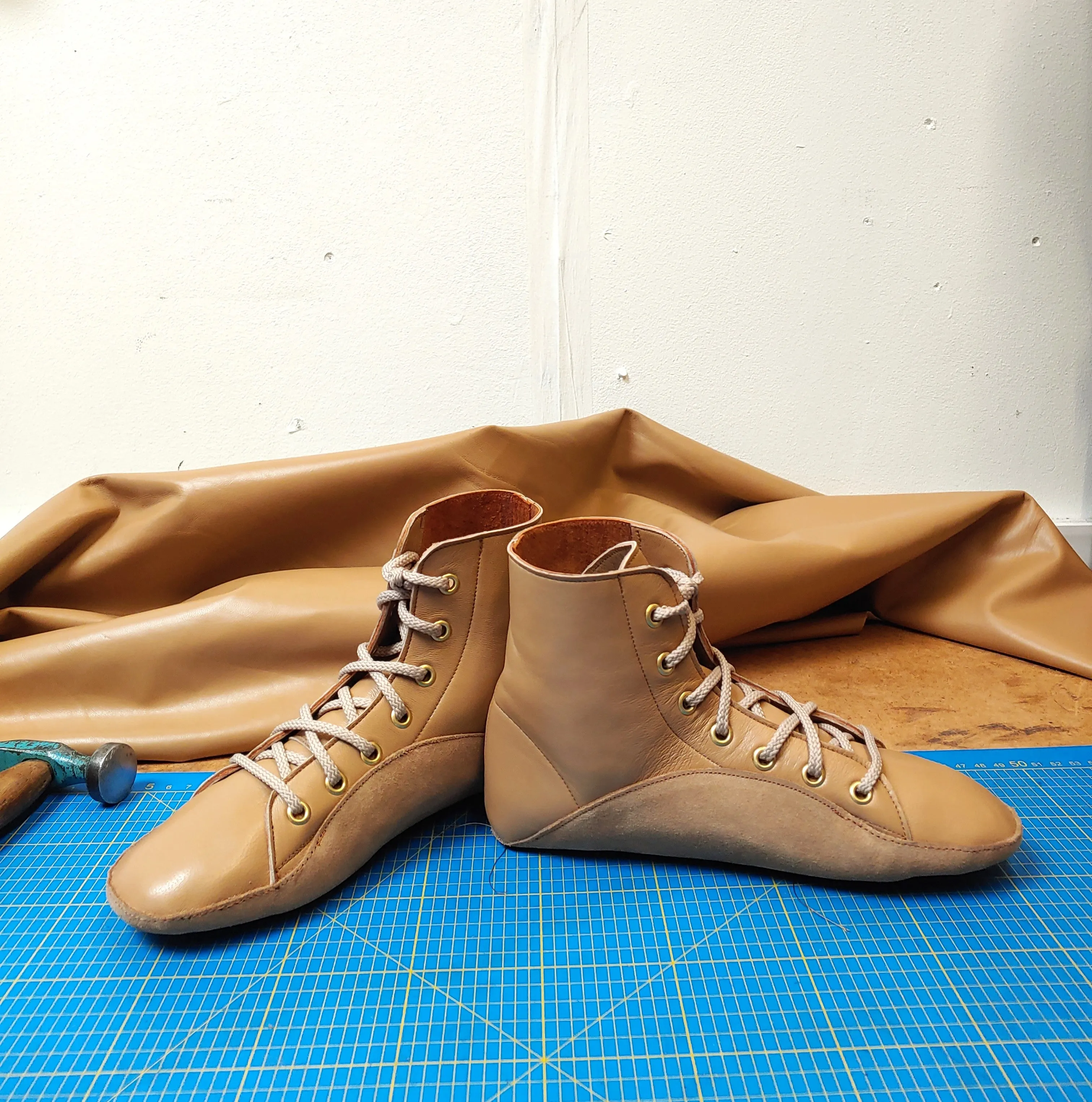 CUSTOM MADE Beige/Camel Tightrope Boots