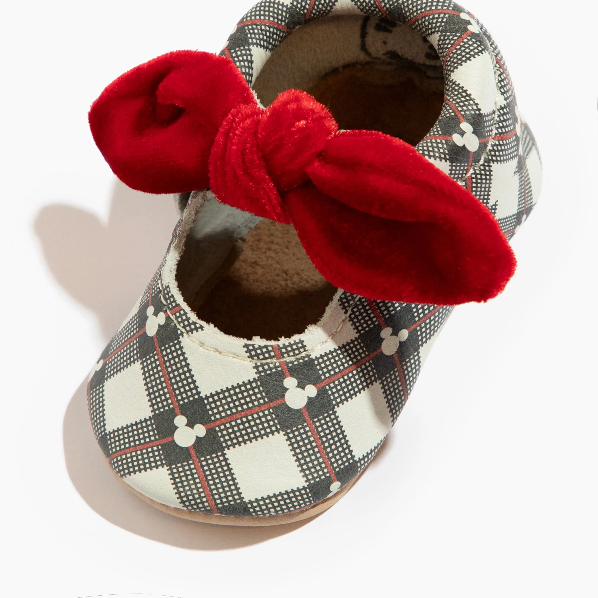 Disney Mickey Plaid Knotted Bow Baby Shoe