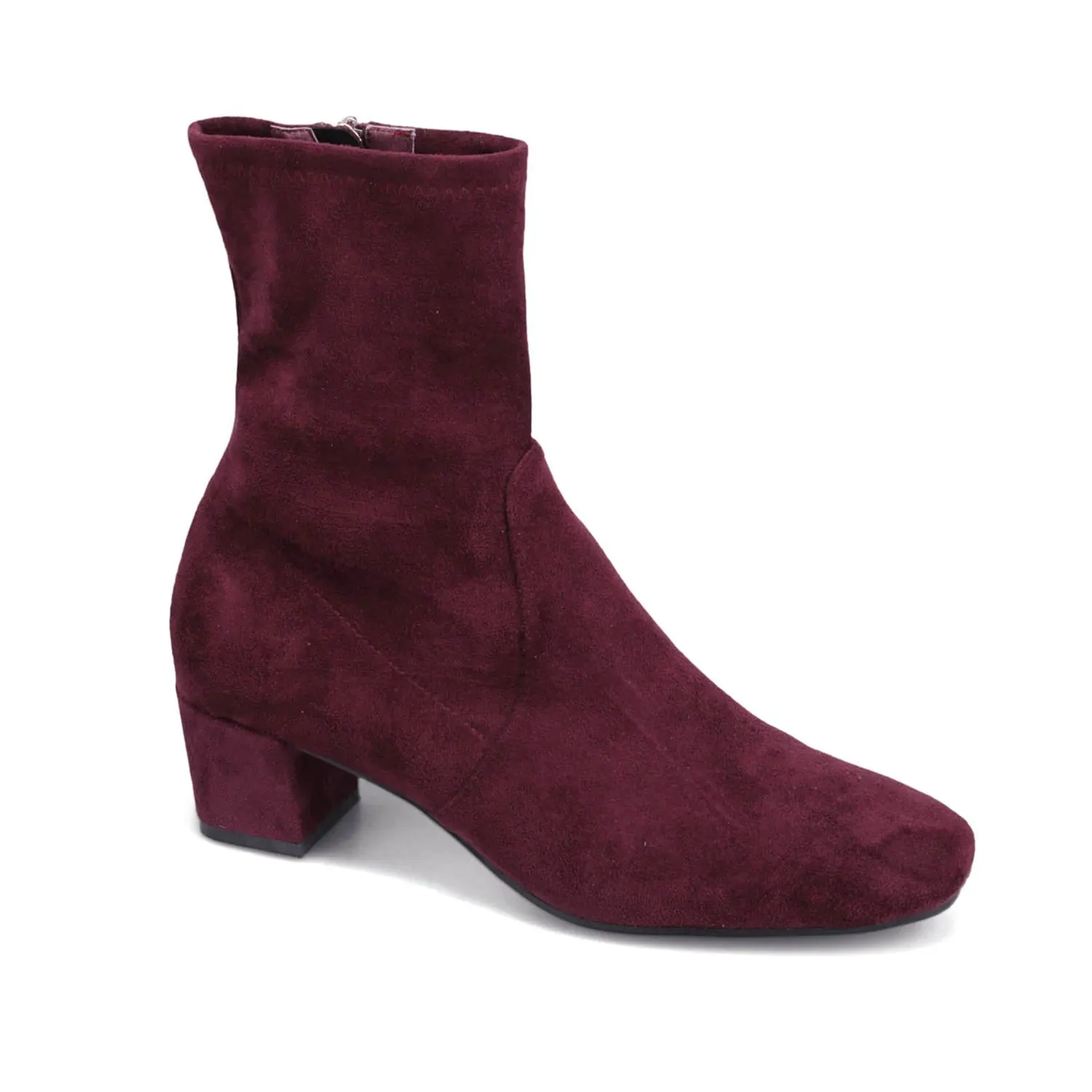 Django and Juliette Women's Hartful Heeled Boot in Mulberry Suede