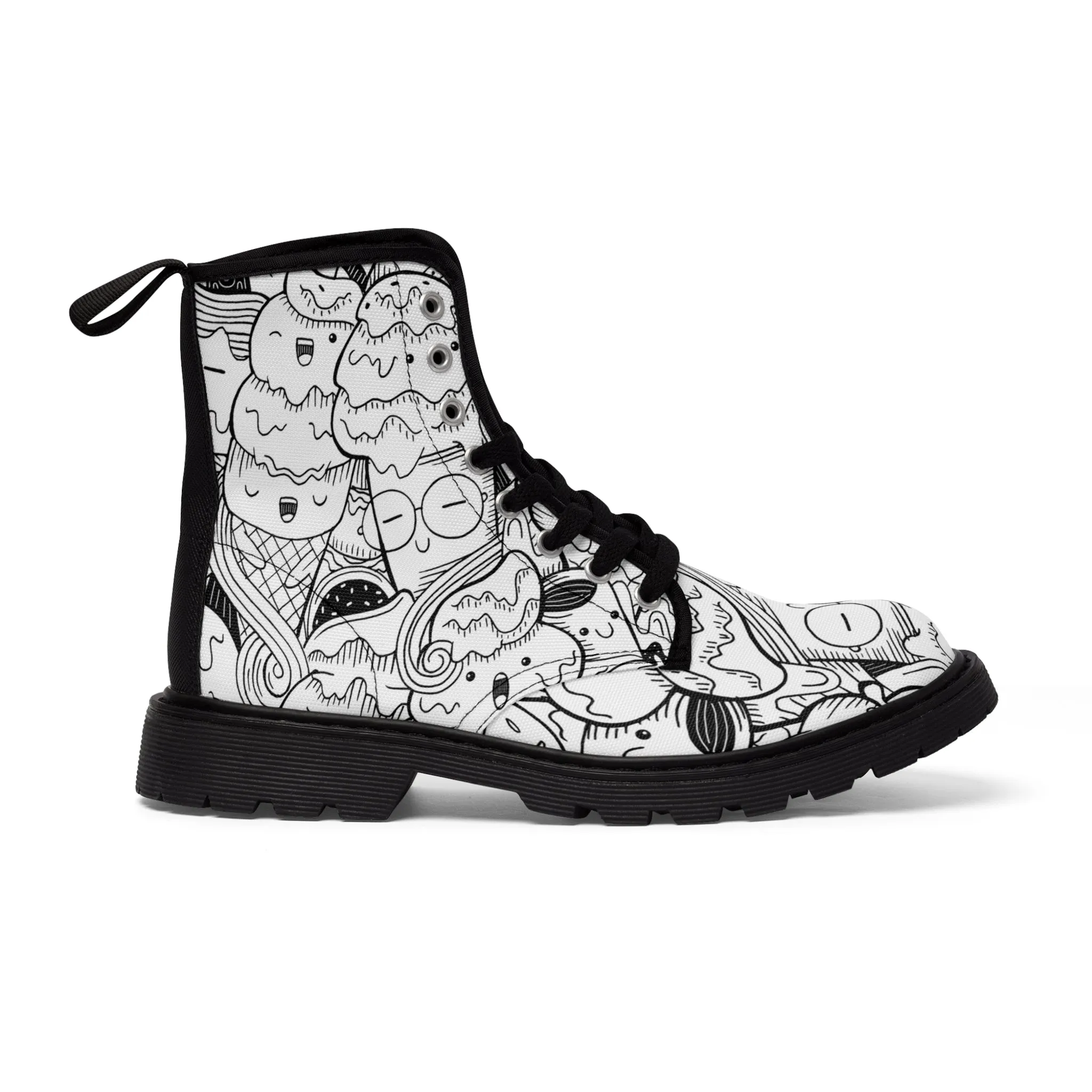 Doodle Icecream - Inovax Woman's Canvas Boots