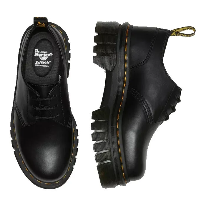 Dr Martens Audrick 3 Eye Platform Shoe Soft Nappa Leather Black