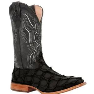 DURANGO MEN'S MATTE BLACK PIRARUCU EXOTIC WESTERN BOOT- DDB0381