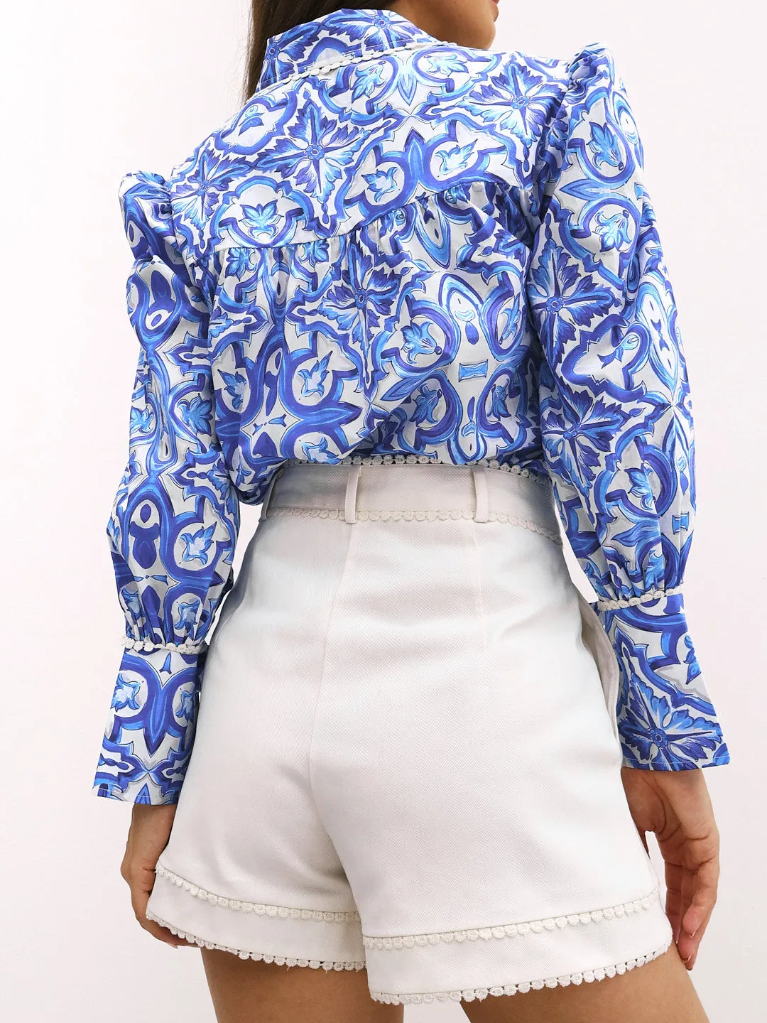 Ekko Printed Flowing Shirt | Blue Mix