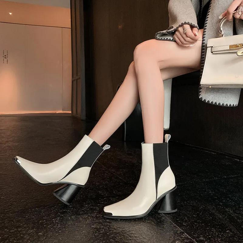 Elegant Luxe Chic Slip On High Heel Boots