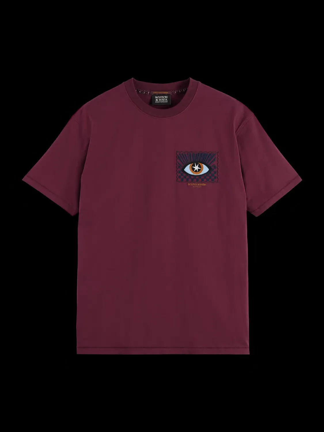 Embroidered Front Artwork Relaxed Fit T-Shirt (Grape) - 178796