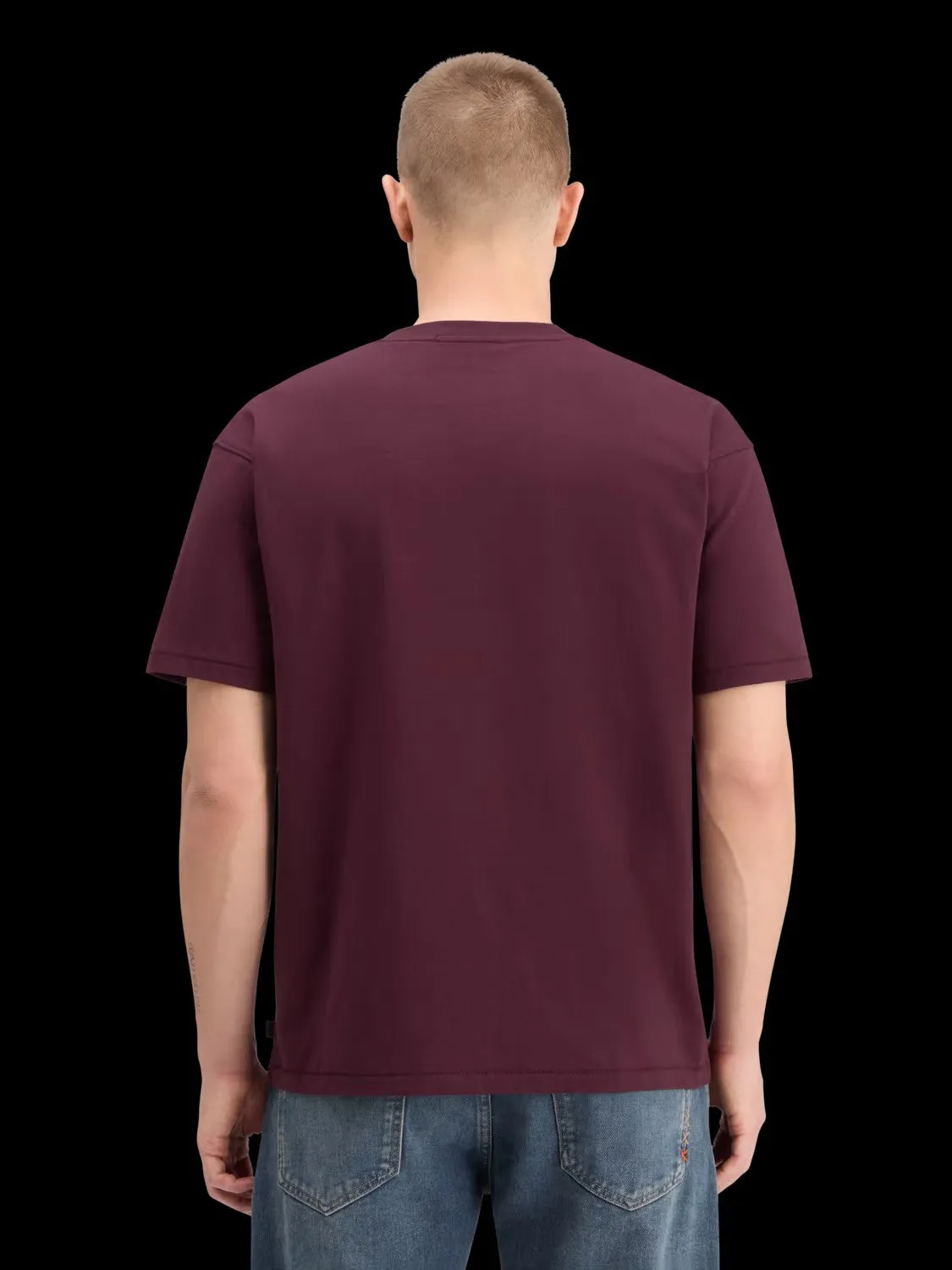 Embroidered Front Artwork Relaxed Fit T-Shirt (Grape) - 178796