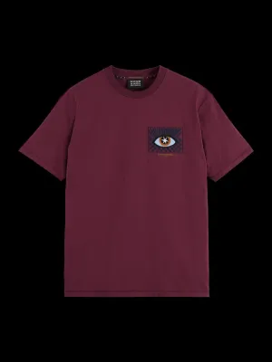 Embroidered Front Artwork Relaxed Fit T-Shirt (Grape) - 178796