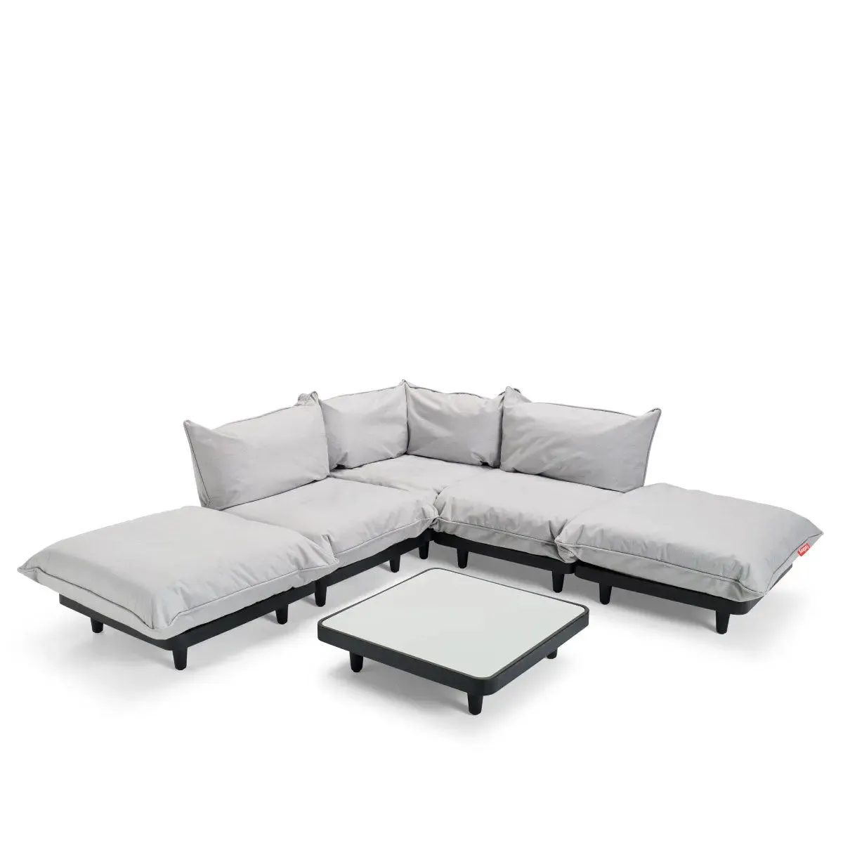 Fatboy Paletti 3-Seater Outdoor Sofa with 2 Footstools and Low Table (Mist)