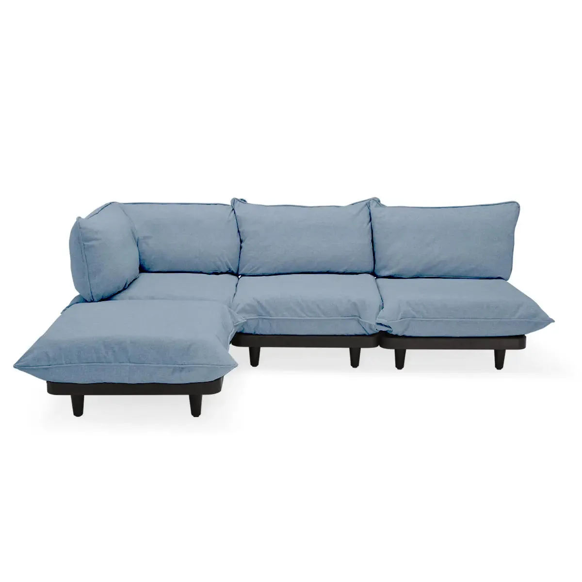 Fatboy Paletti 3-Seater Outdoor Sofa with Footstool (Storm Blue)