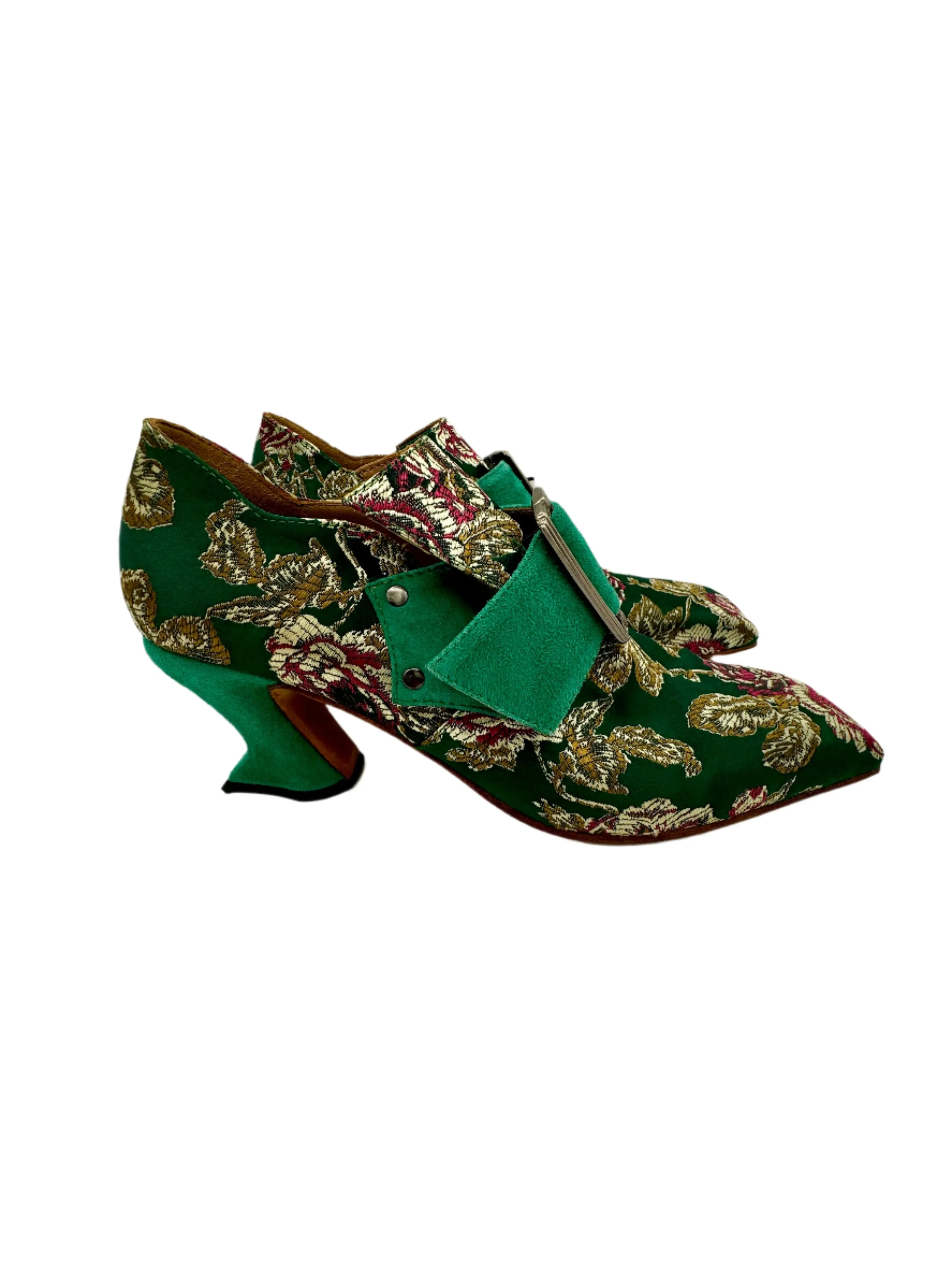 Fluevog, Green Loafer Heel Y2K