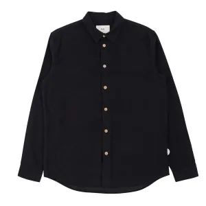 Folk Relaxed Babycord Shirt - Black Microcheck