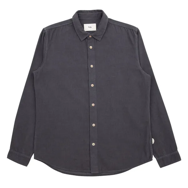 Folk Relaxed Babycord Shirt - Charcoal