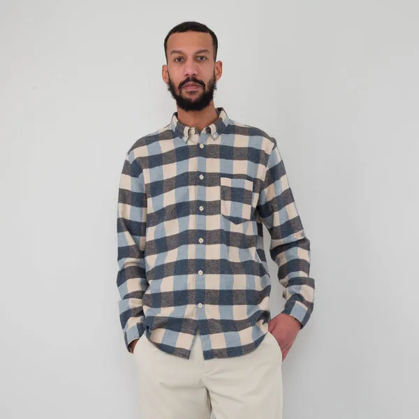 Folk Relaxed Fit Shirt - Blue Flannel Check