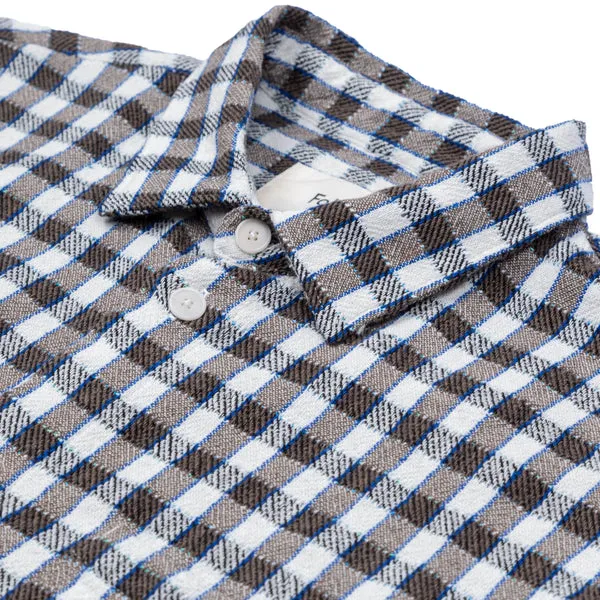 Folk Relaxed Fit Shirt - Brown / Cobalt Check