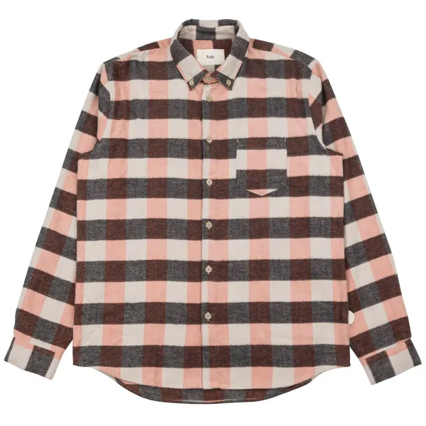 Folk Relaxed Fit Shirt - Copper Flannel Check