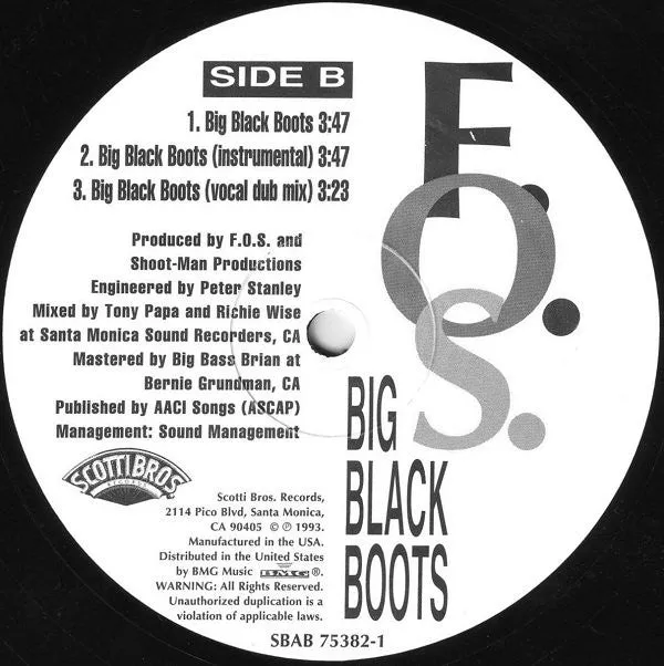 F.O.S. - Big Black Boots (12") (VG )