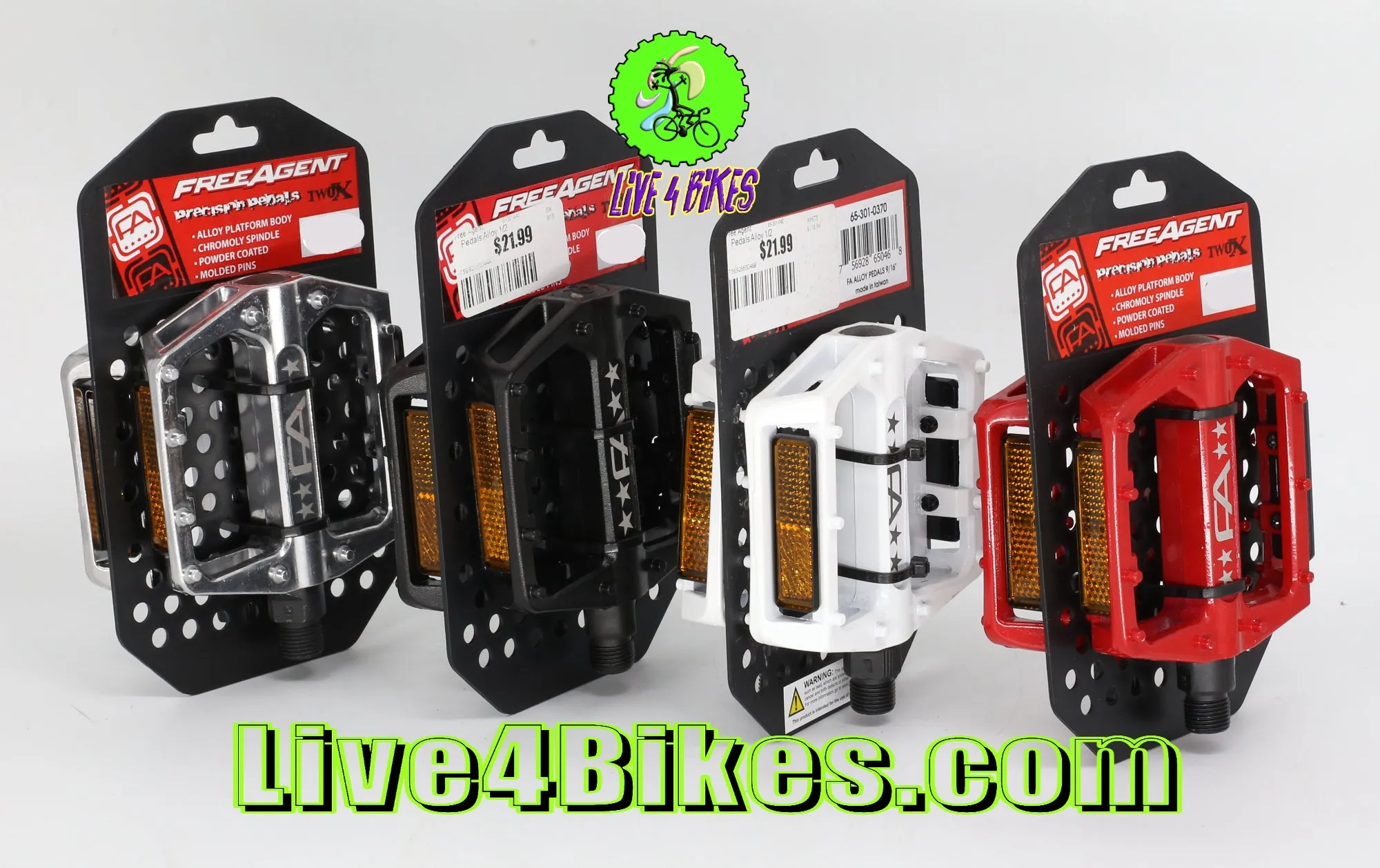 Free Agent Aluminum Bicycle Platform 1/2 Pedals Black  - Live4Bikes