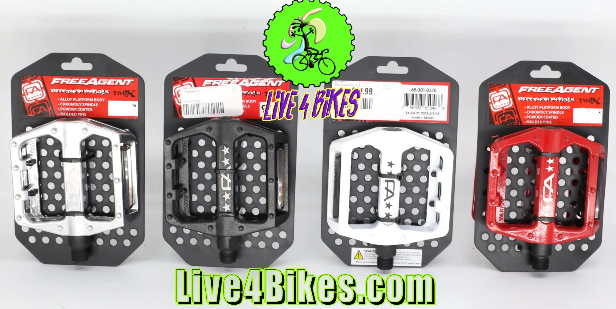 Free Agent Aluminum Platform 1/2" Bicycle Pedals - Live4Bikes