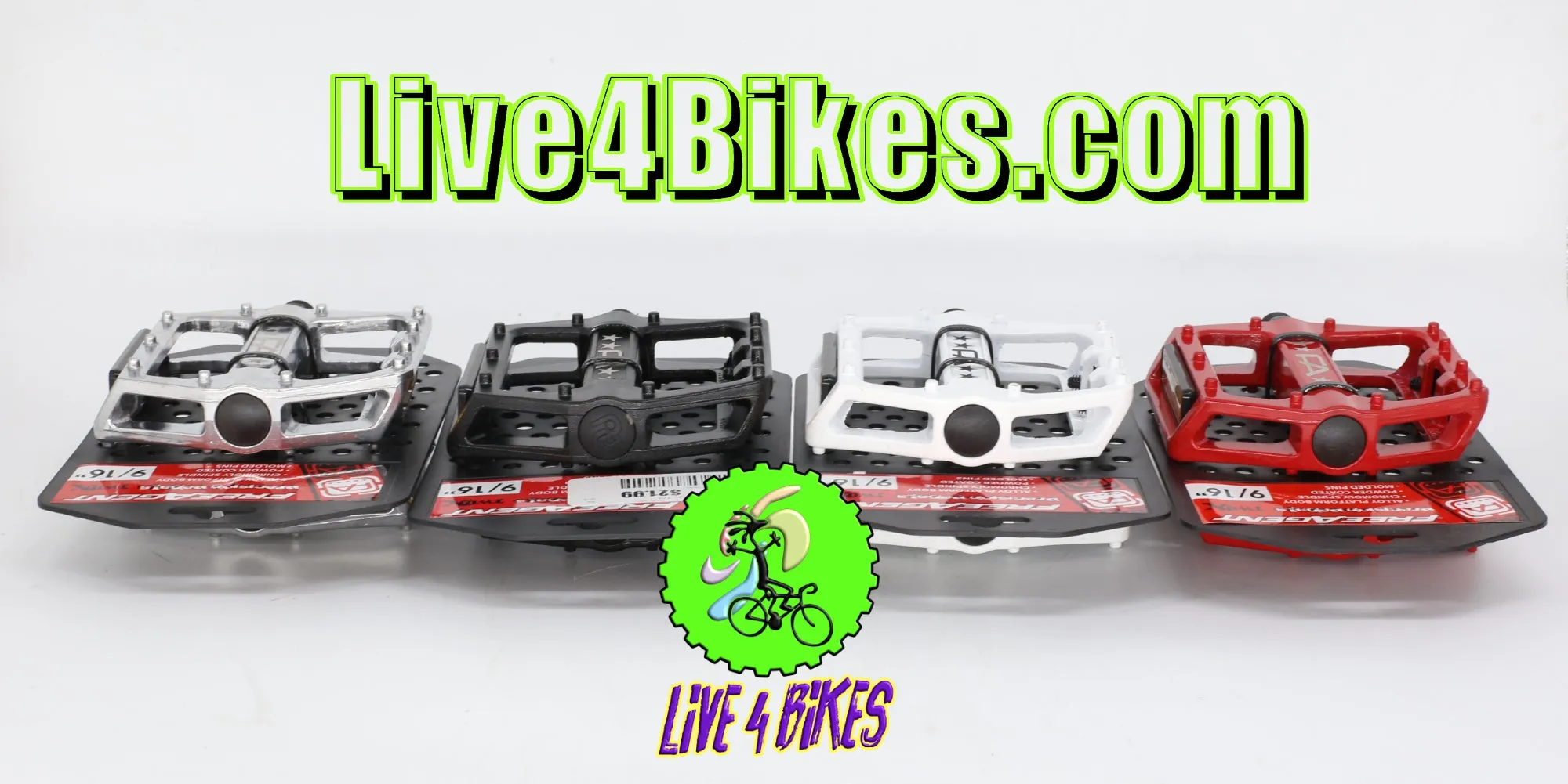 Free Agent Aluminum Platform Bicycle Pedals 9/16 - Live4Bikes