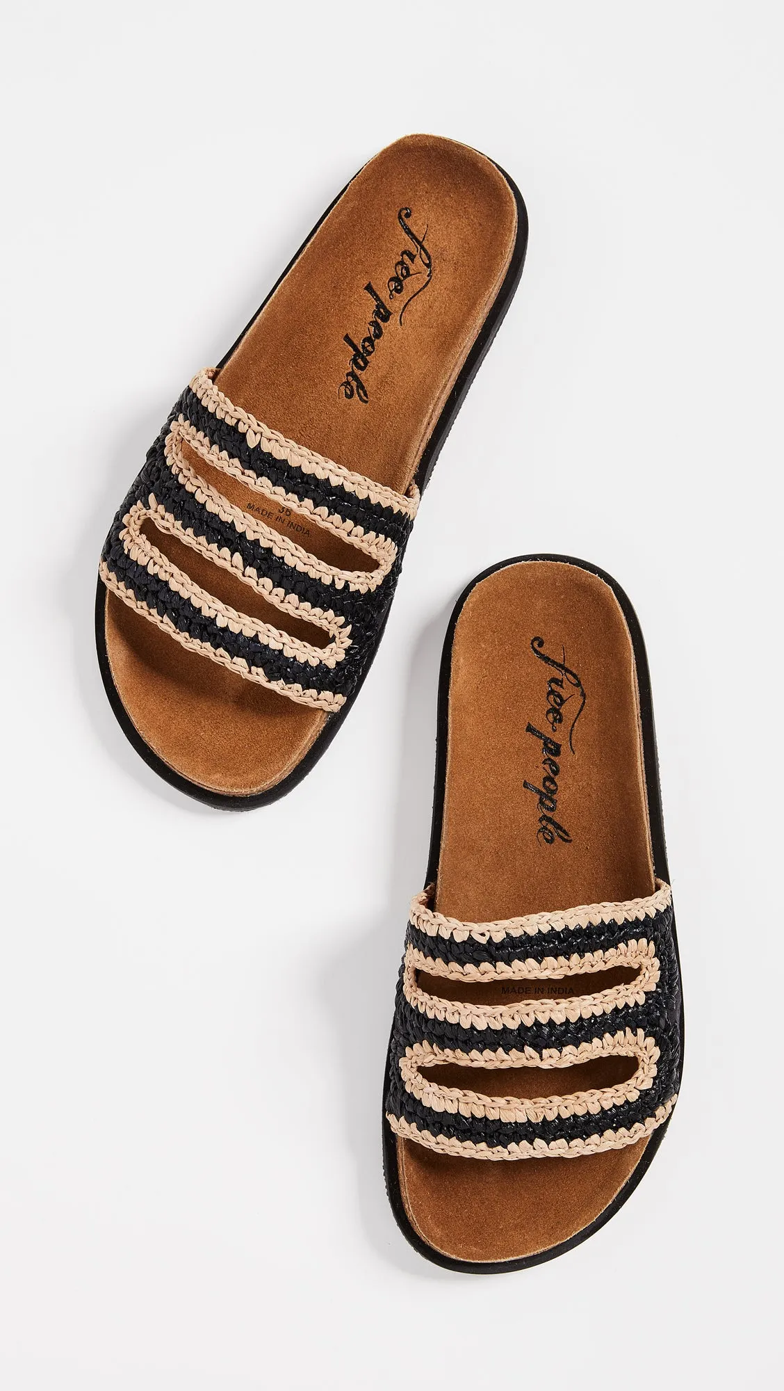 Free People Crete Footbed Sandals Black