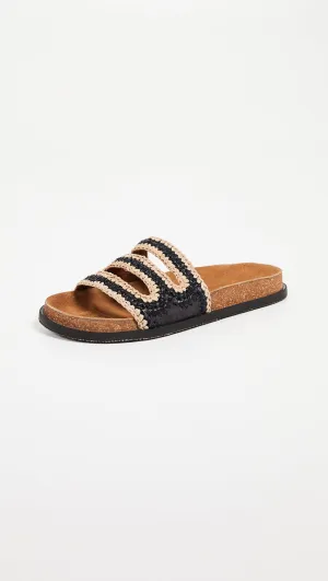 Free People Crete Footbed Sandals Black