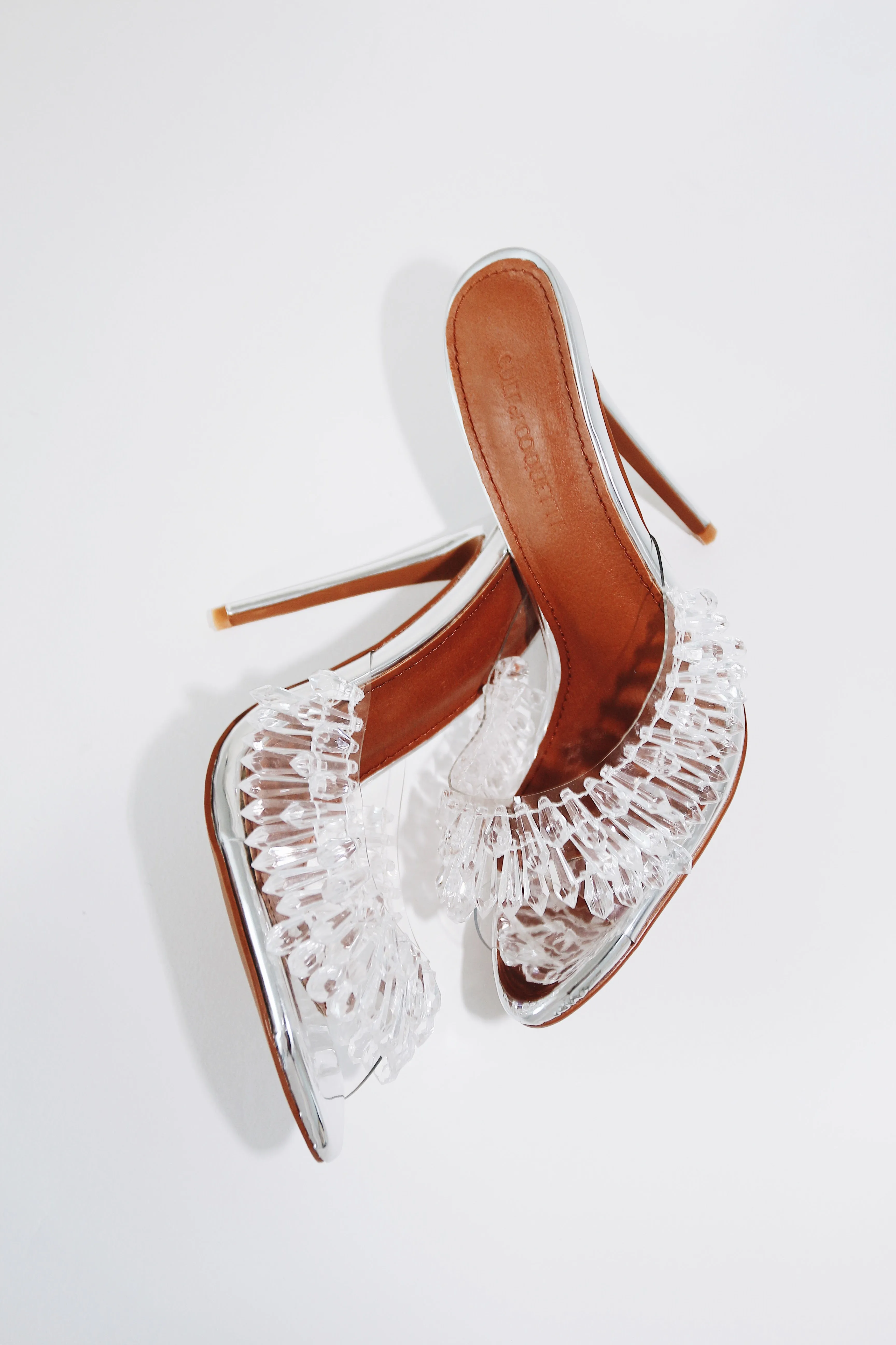 Goldie Clear Drip Chandelier Open Toe Mules 120 mm