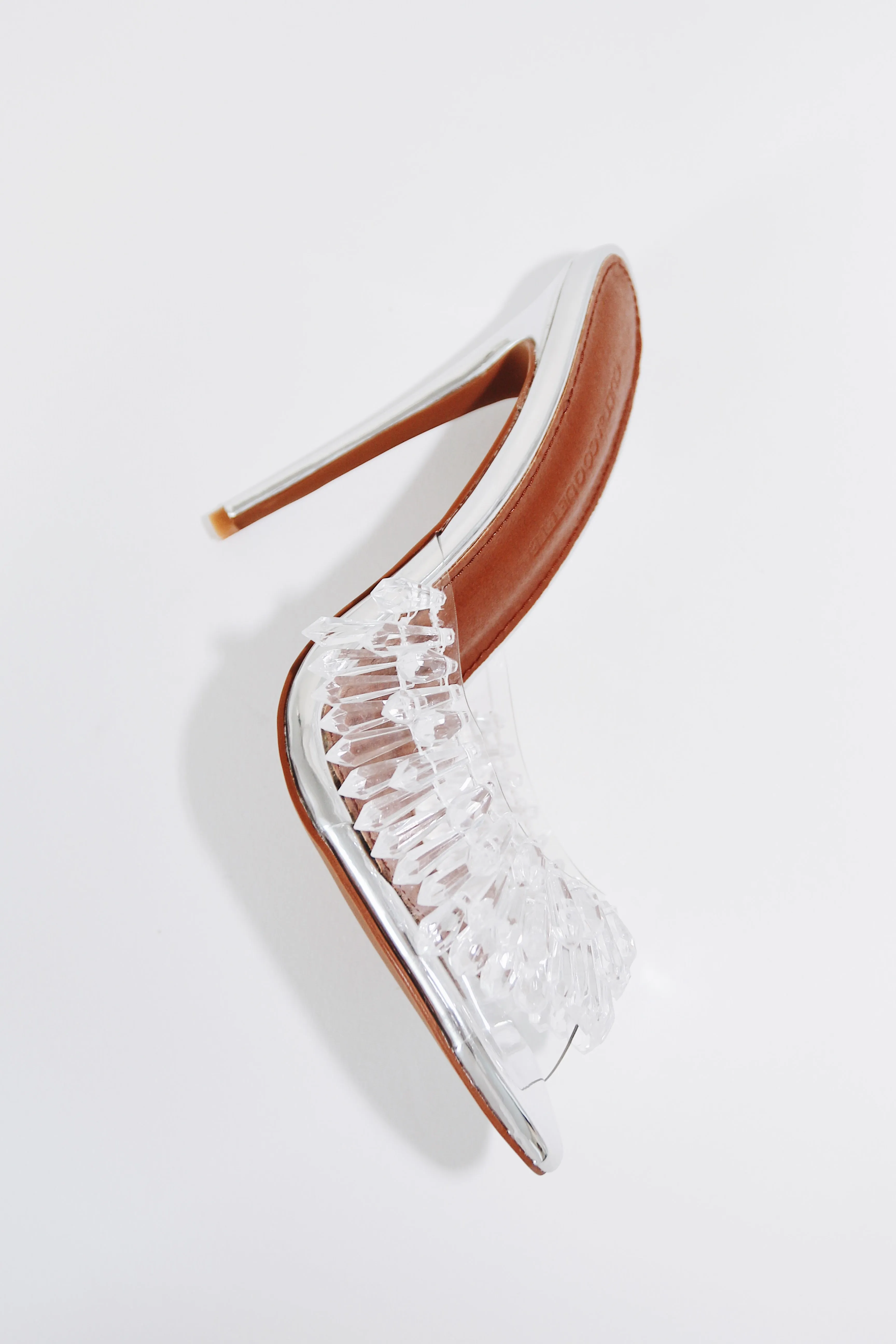 Goldie Clear Drip Chandelier Open Toe Mules 120 mm