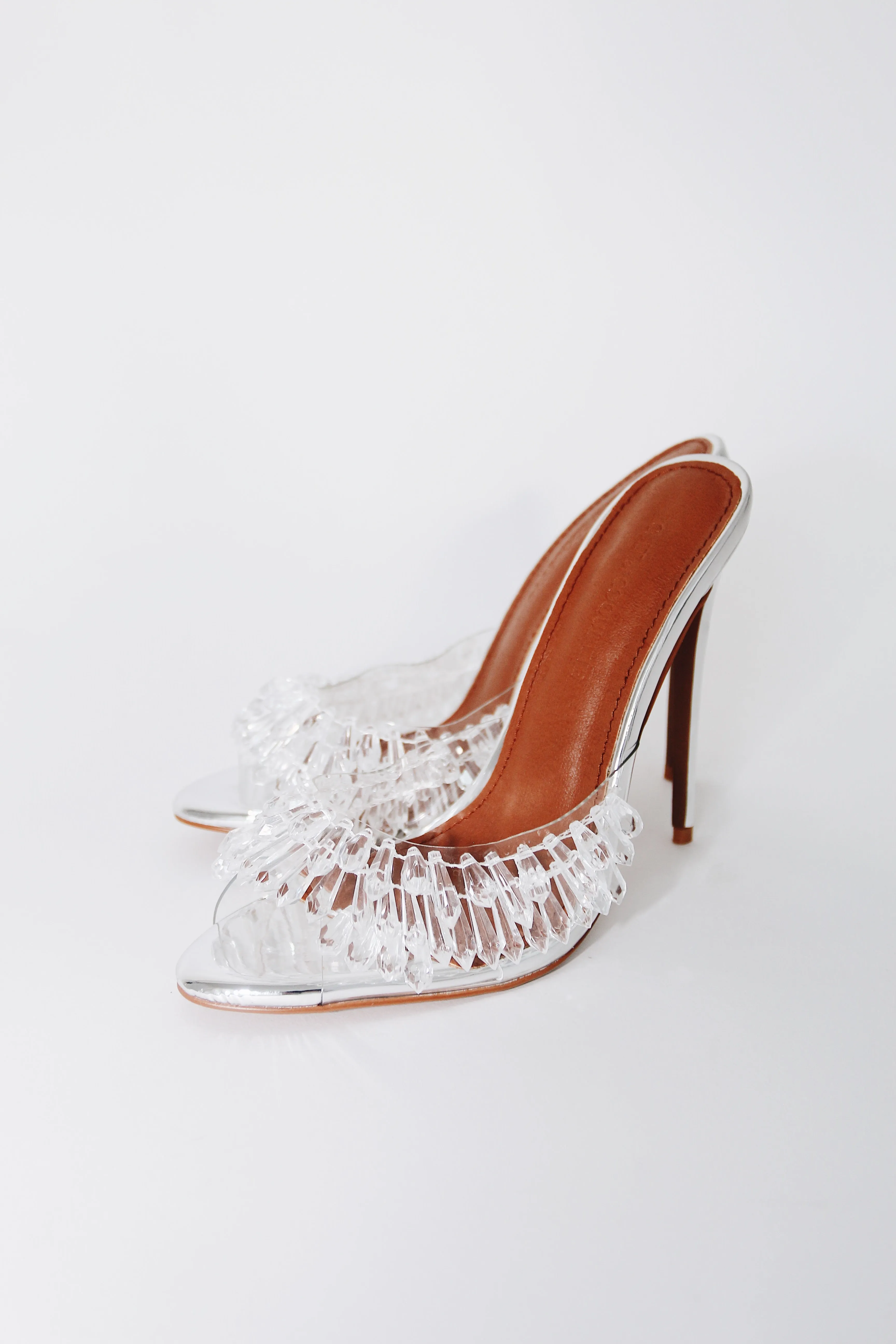 Goldie Clear Drip Chandelier Open Toe Mules 120 mm