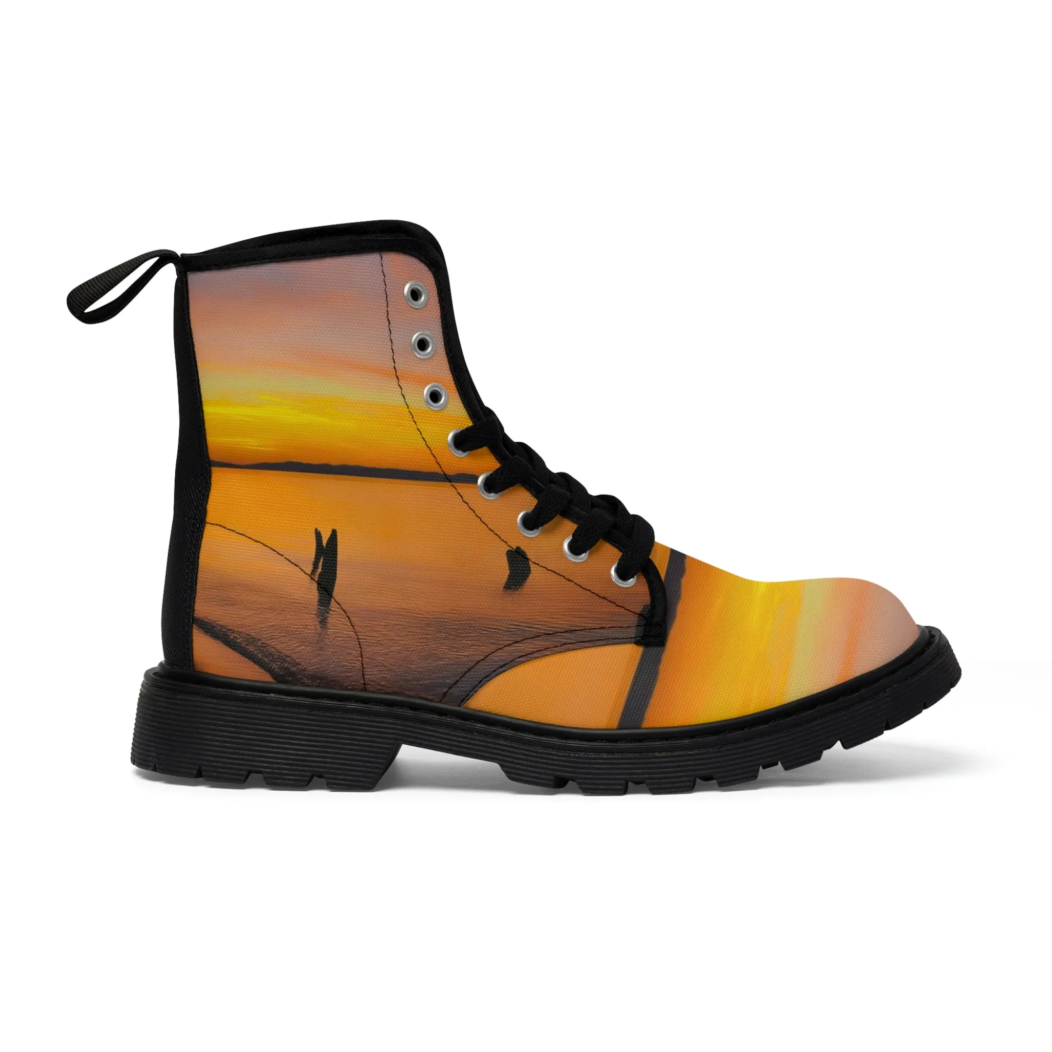 Good Harbor Sunset Women's Canvas Art Boots