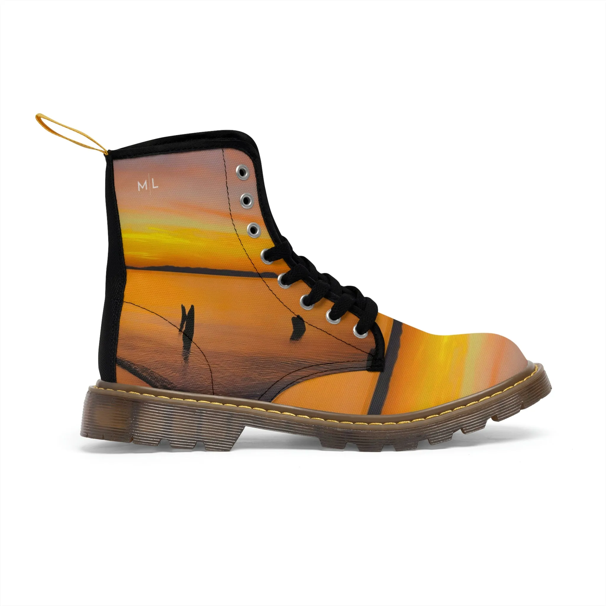 Good Harbor Sunset Women's Canvas Art Boots