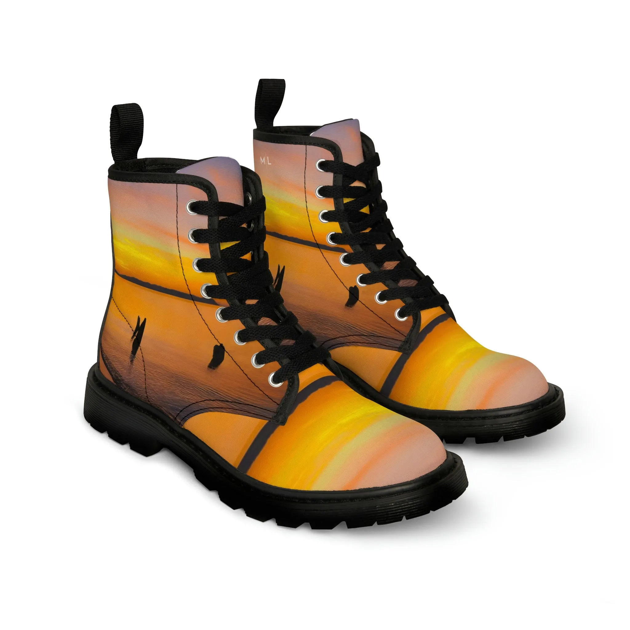 Good Harbor Sunset Women's Canvas Art Boots