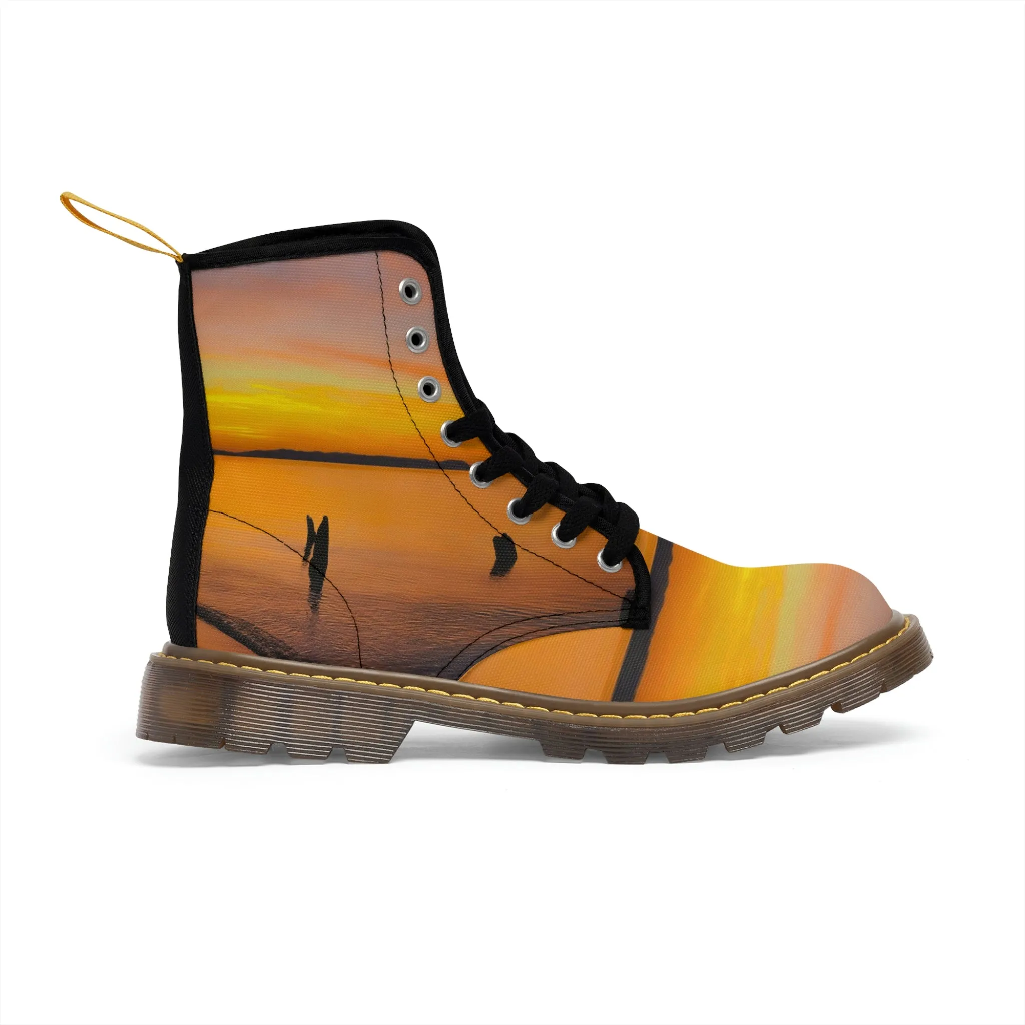 Good Harbor Sunset Women's Canvas Art Boots