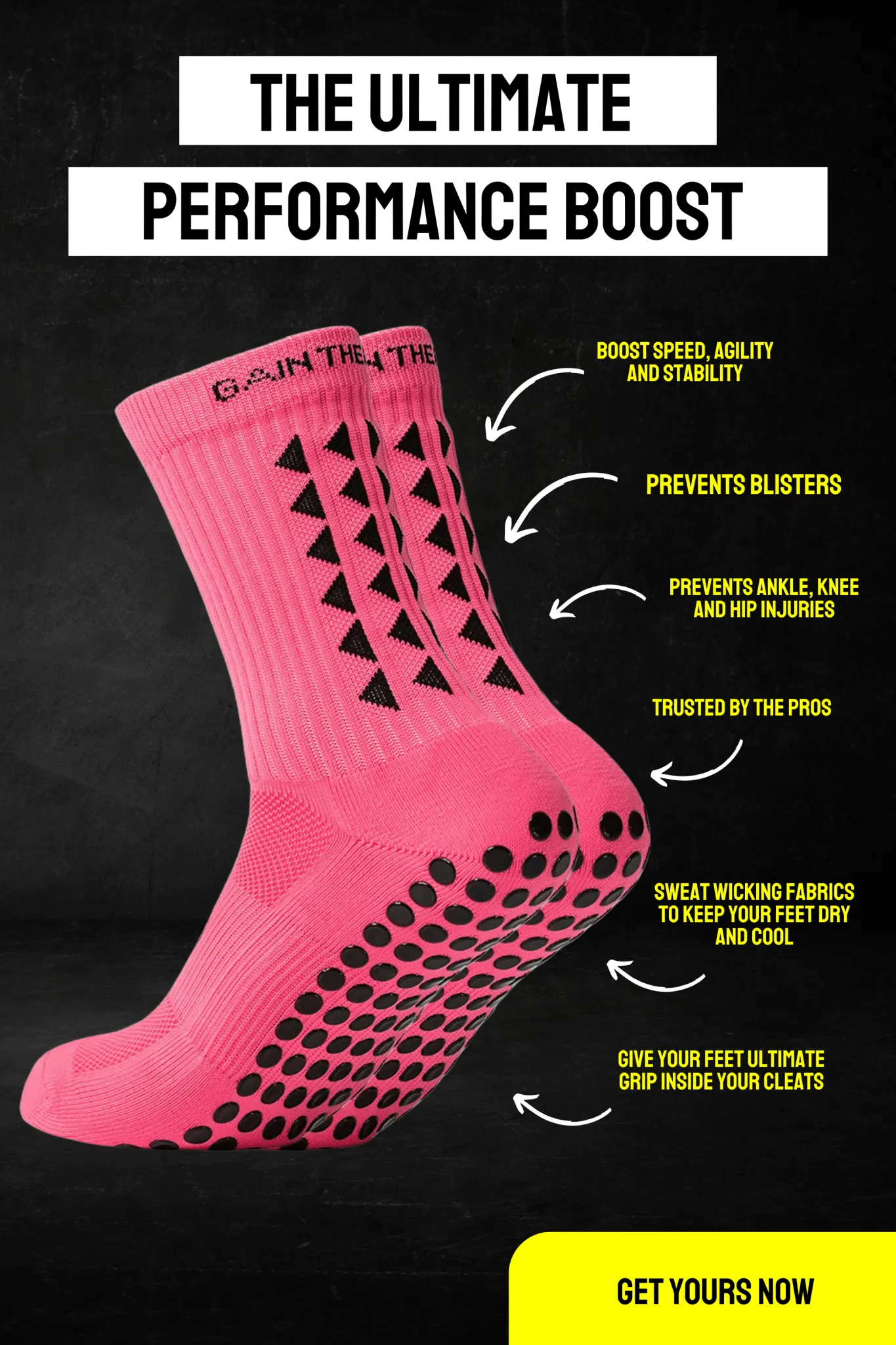 GRIP SOCKS 2.0  MidCalf Length - Pink