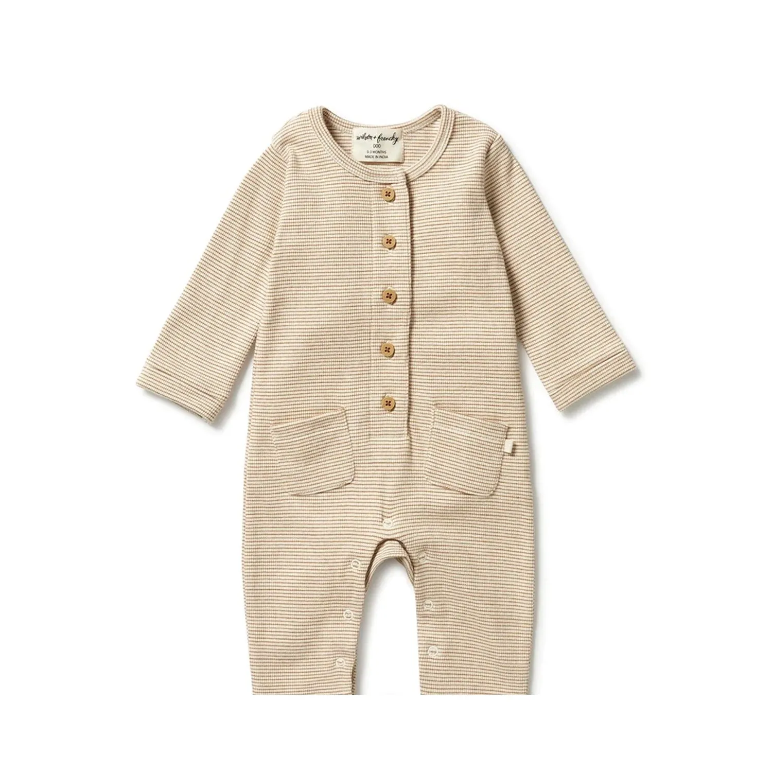 Growsuit Slouch Organic Stripe Rib - Spice