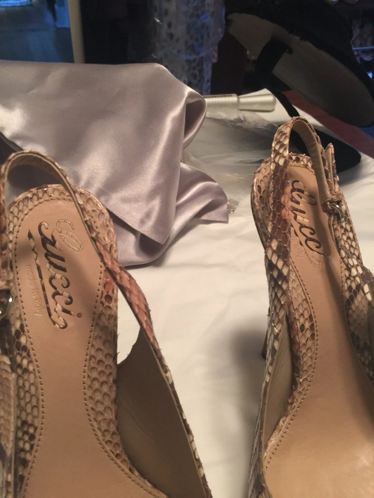 Gucci Snakeskin Platform Pumps