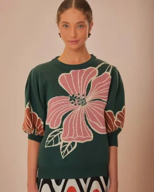 Honolulu Flowers Knit Sweater