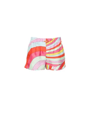 Iride-Print Silk-Twill Shorts