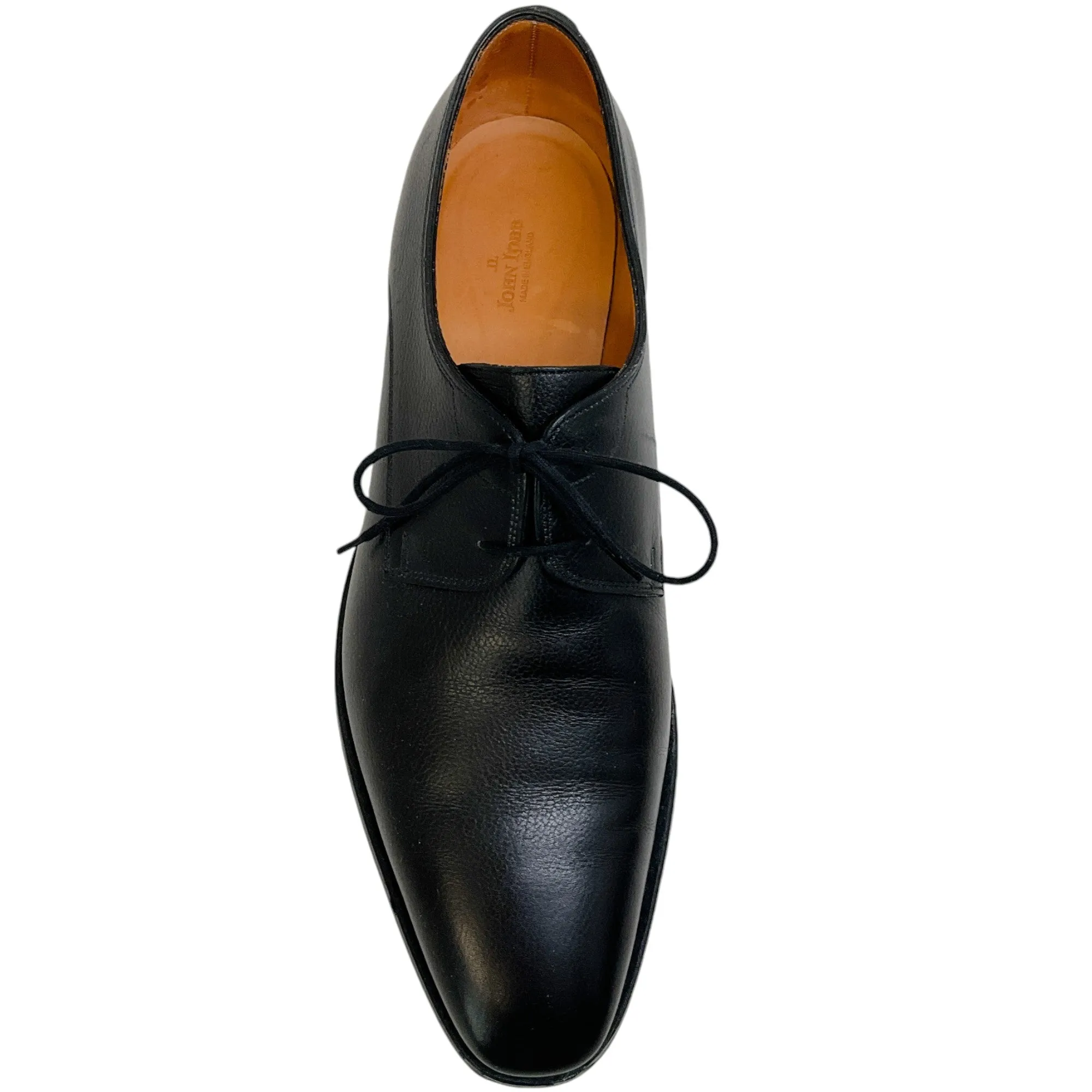 John Lobb Men's Black Leather Classic Derby Shoes