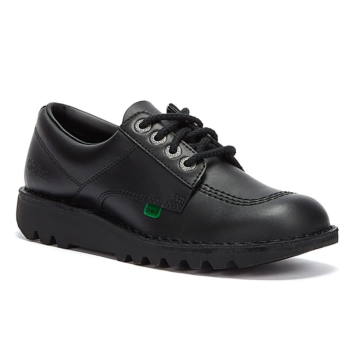 Kickers Mens Kick Lo Black Leather Shoes