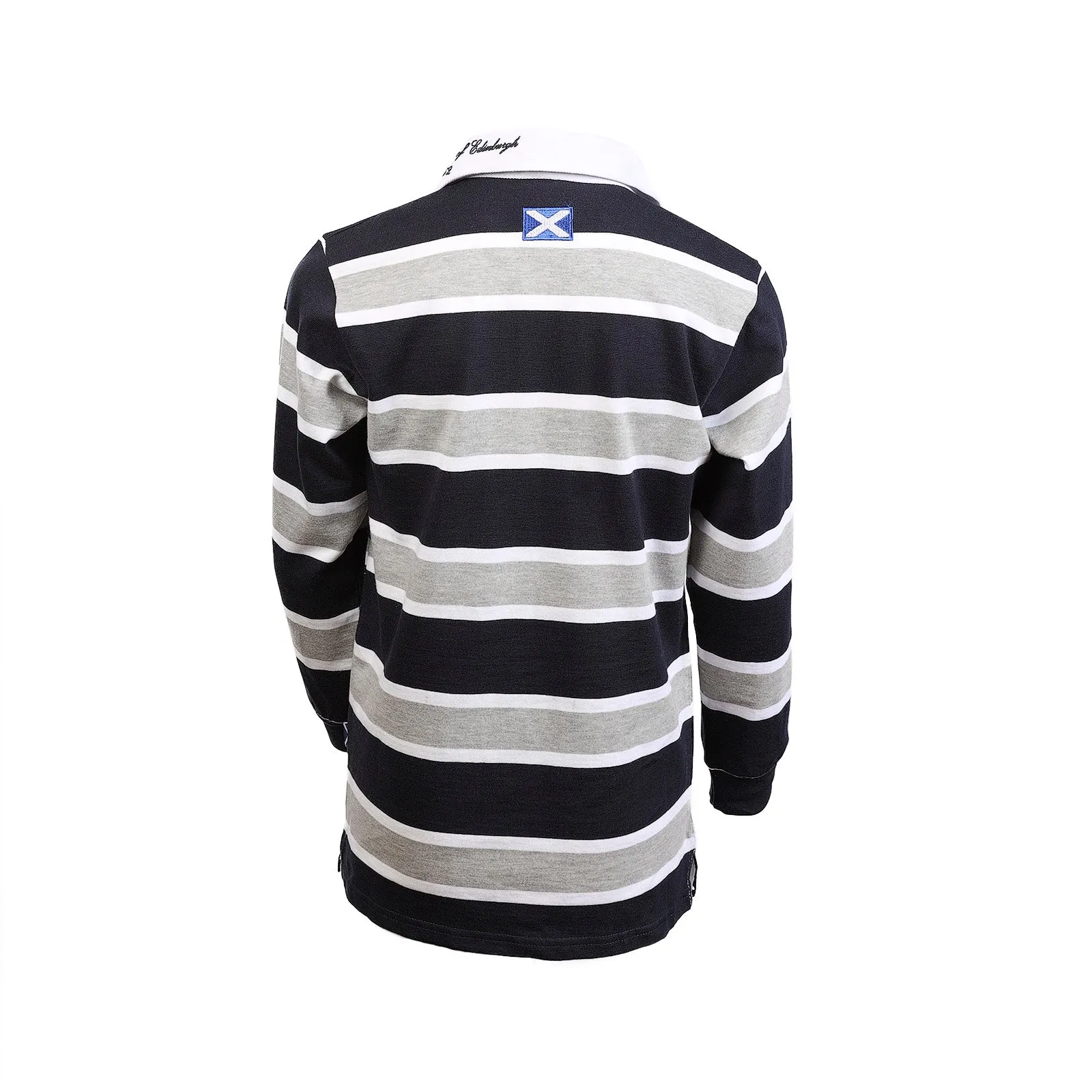 Kids L/S '62 Edinburgh High Rugby Shirt Grey/Navy