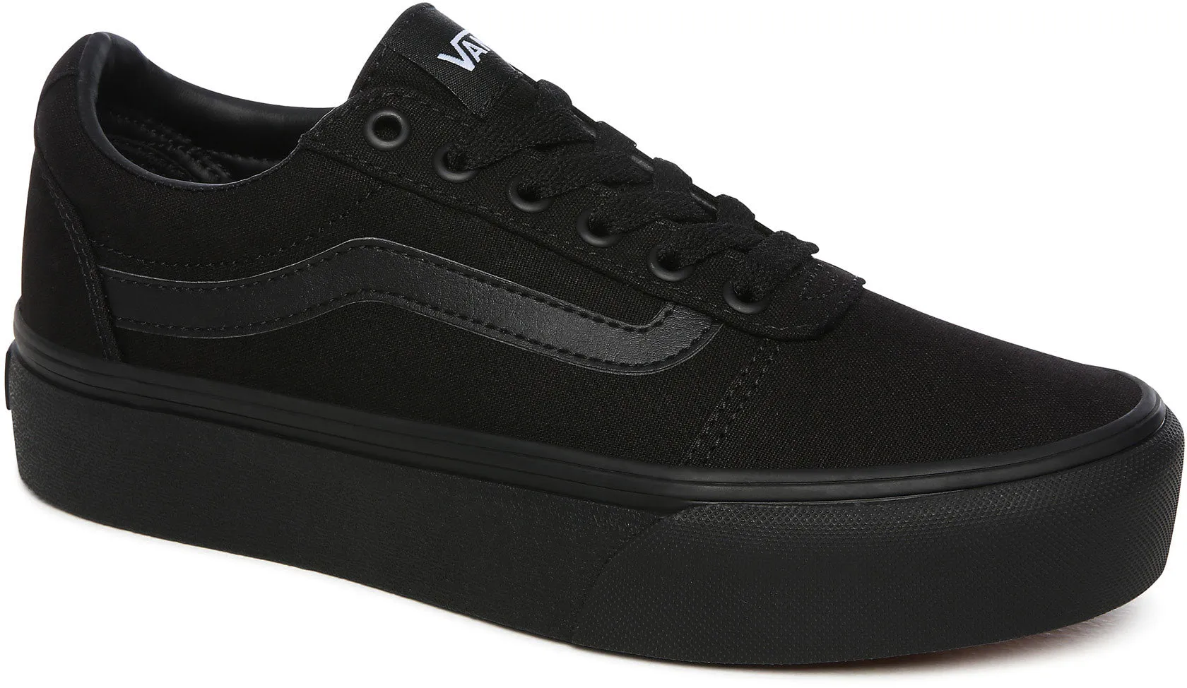 Ladies Vans Platform All Black Vans Ward Old Skool Styling School Shoes